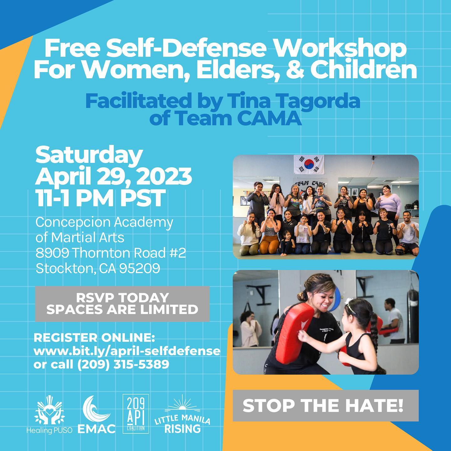 FREE self-defense workshop hosted by Tina Tagorda